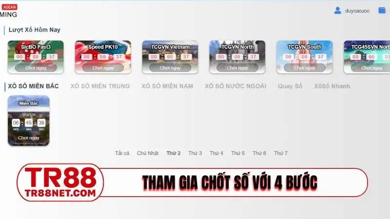 Tham gia chốt số với 4 bước